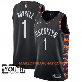 Maillot NBA Brooklyn Nets D'Angelo Russell 1 2018-19 Nike City Edition Noir Swingman - Enfant